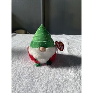 TY Puffies Beanie Balls Plush TURVEY Christmas Gnome 3" Clip Backpack Stocking